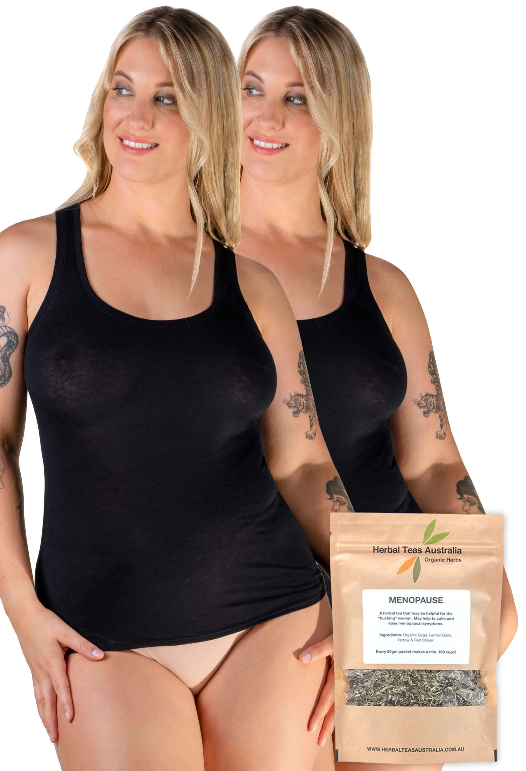 100% Cotton Tank Top 2 Pack + Menopause Relief Tea - Image 4