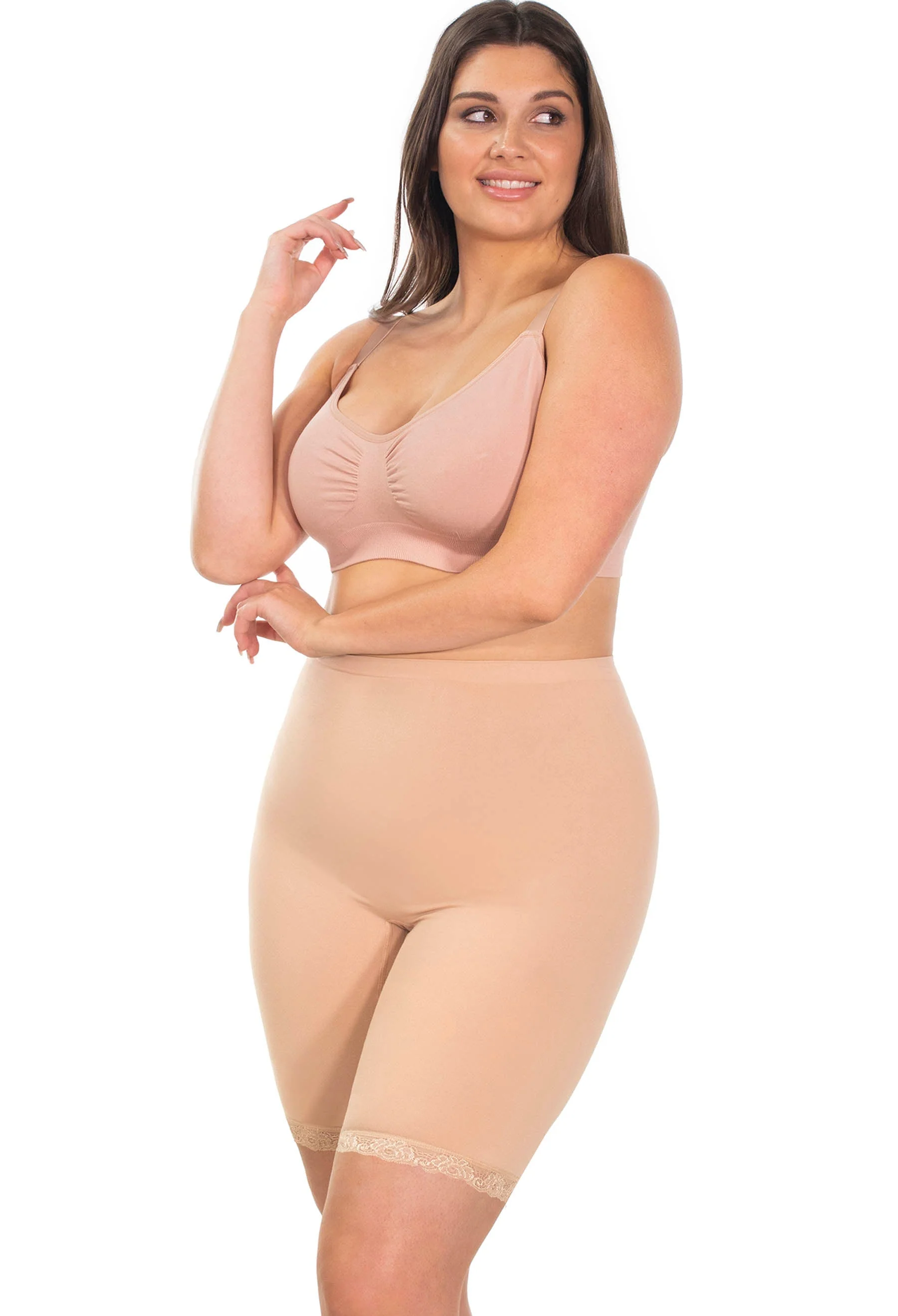 Anti Chafing High Rise Long Cotton Rich Shorts - Image 3