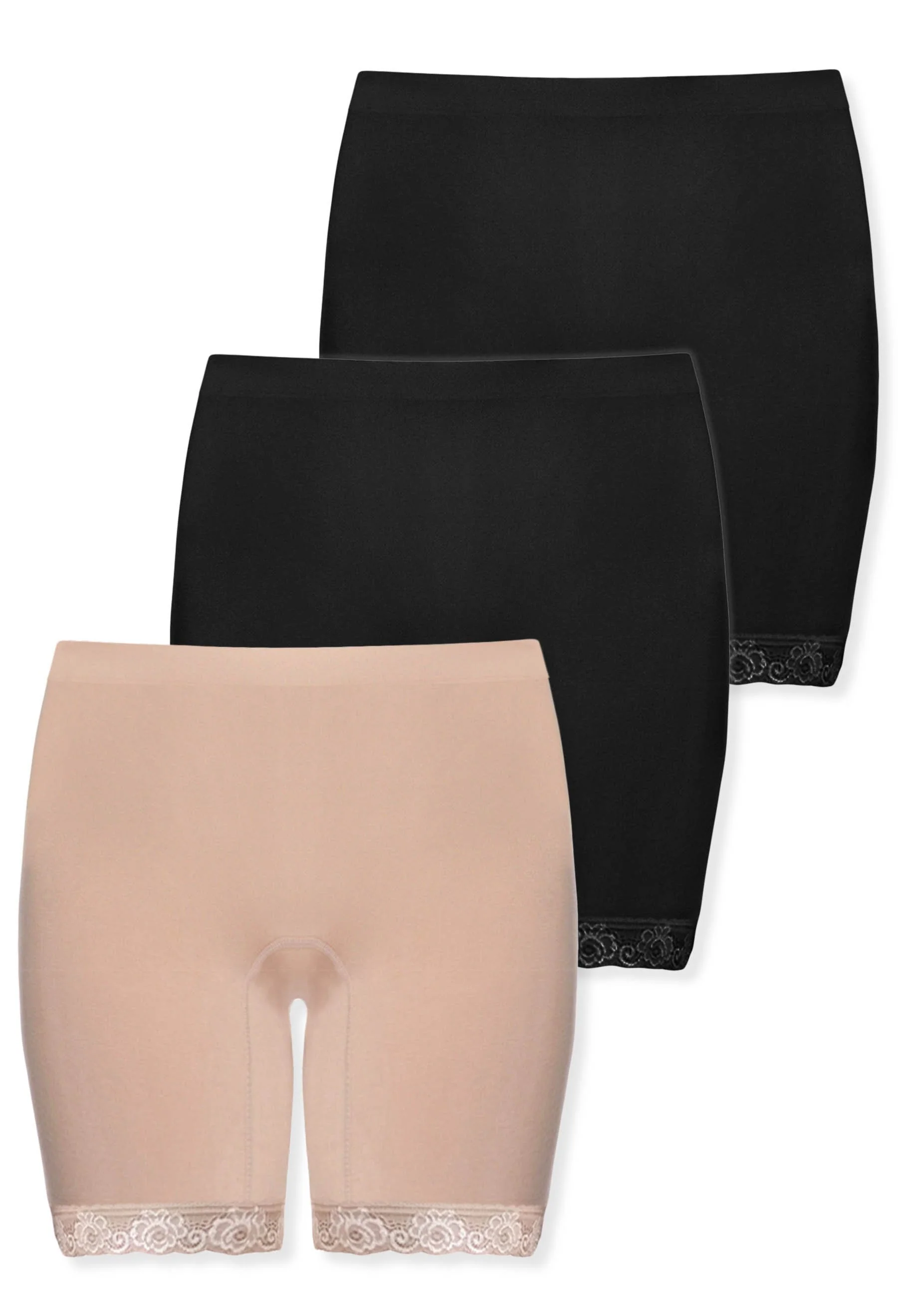 Anti Chafing Lace Midi Cotton Rich Shorts - 3 Pack - Image 13