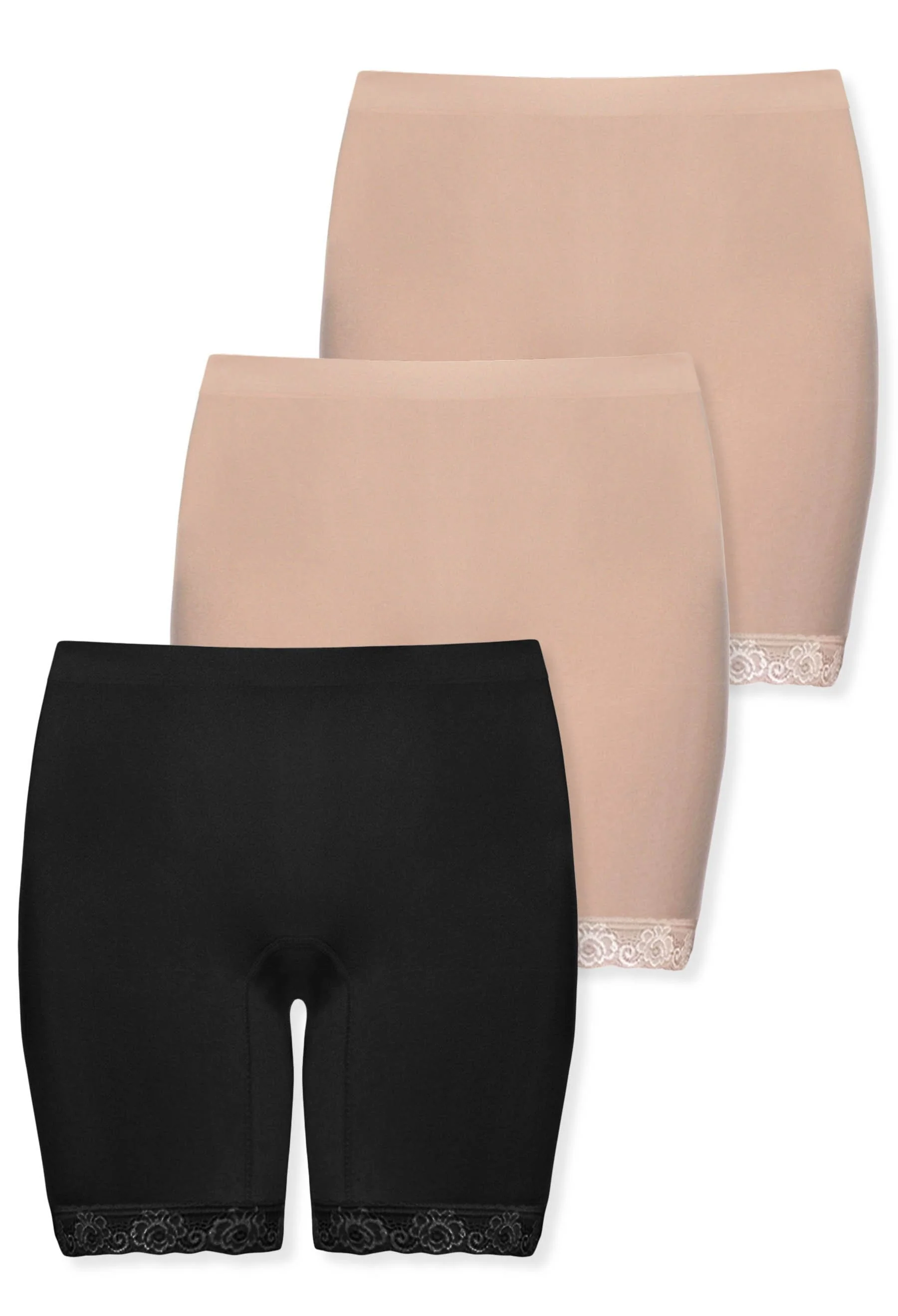 Anti Chafing Lace Midi Cotton Rich Shorts - 3 Pack - Image 14