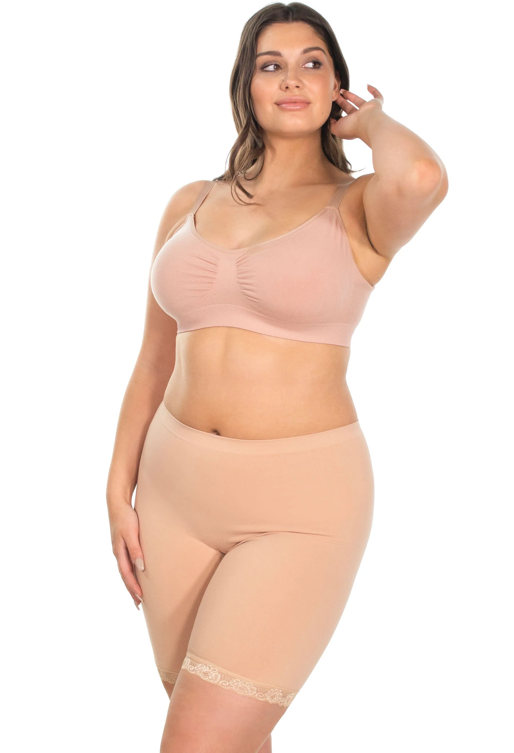 Anti Chafing Lace Midi Cotton Rich Shorts - 3 Pack - Image 6