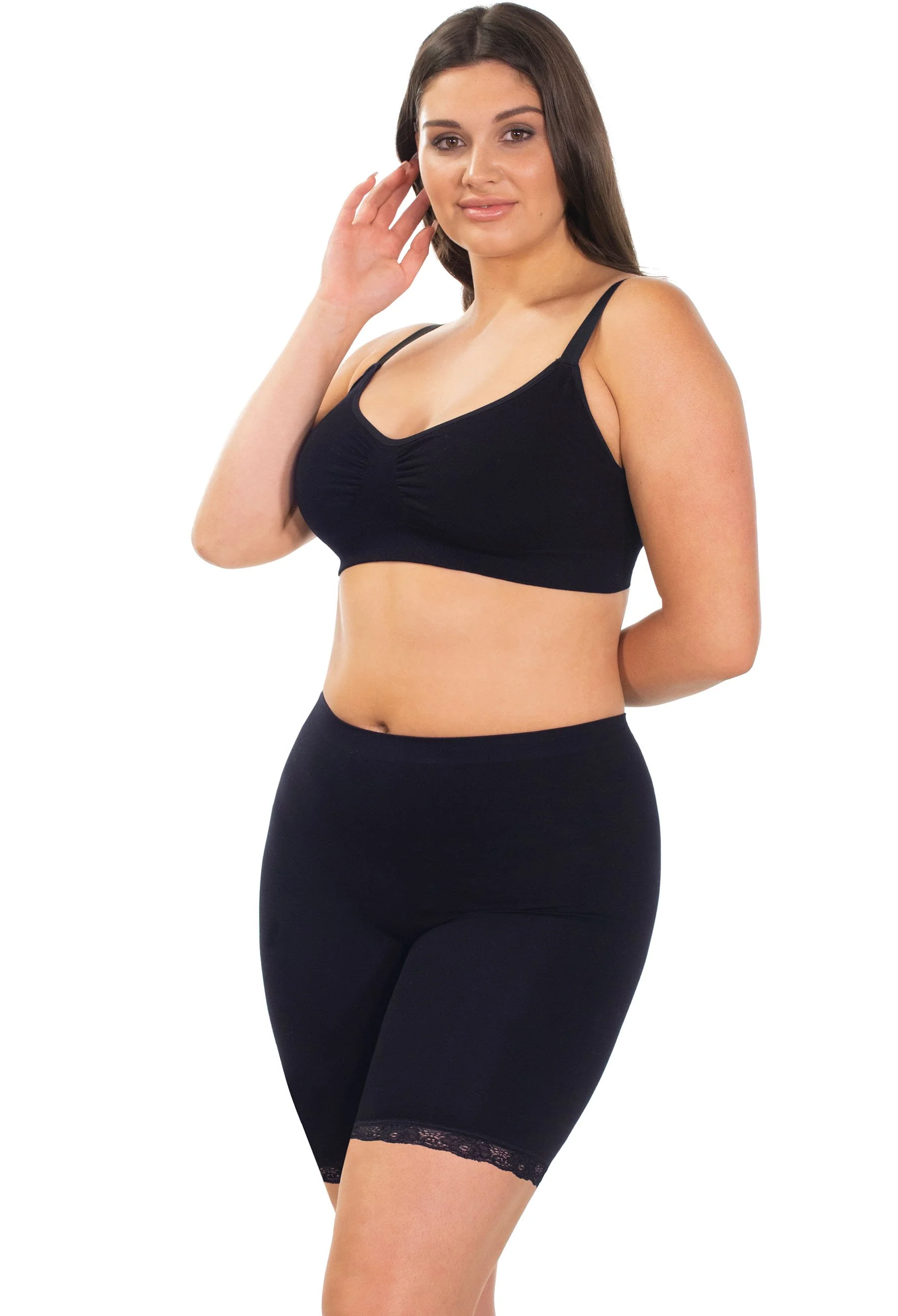 Anti Chafing Lace Midi Cotton Rich Shorts - 3 Pack - Image 8