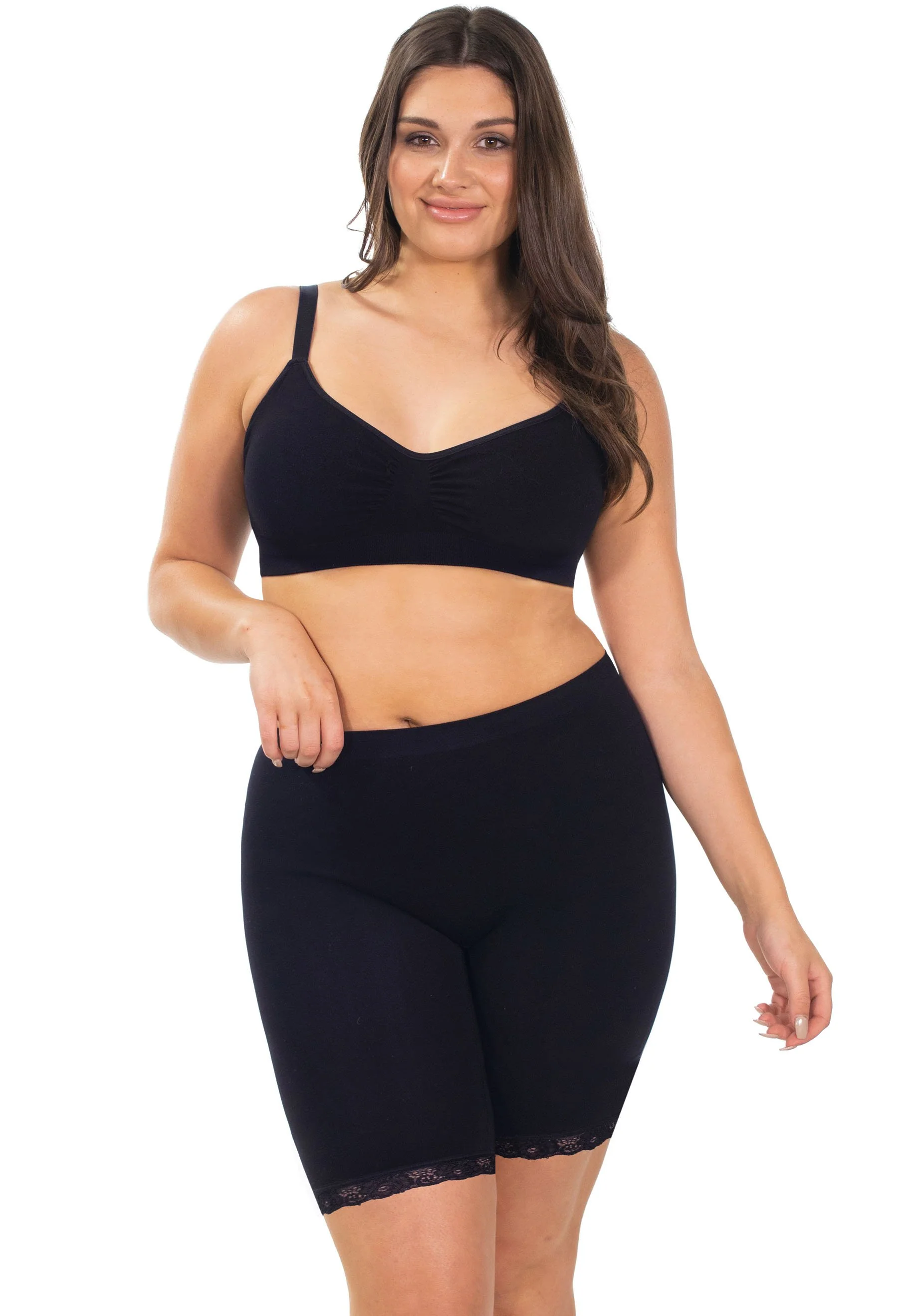 Anti Chafing Lace Midi Cotton Rich Shorts - 3 Pack - Image 9