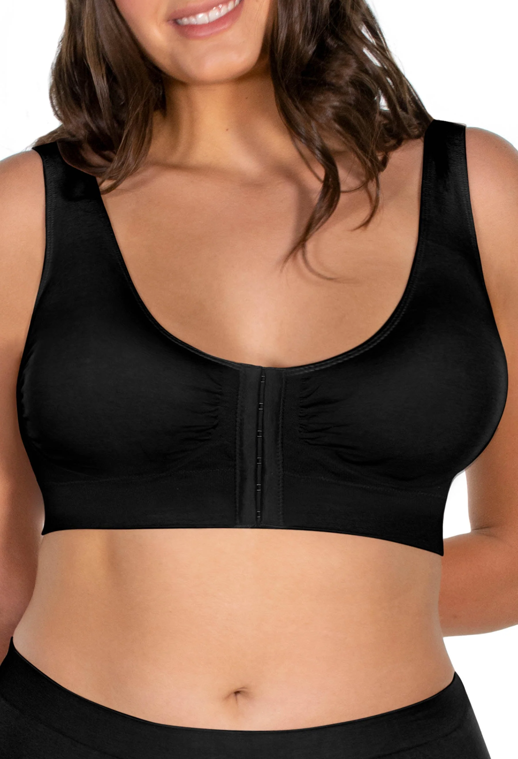 Bamboo Padded Front Closure Wire Free Bra - Image 6