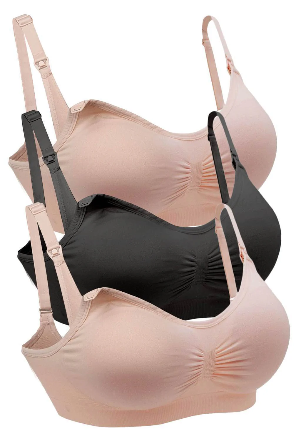 Bamboo Wire Free Maternity & Nursing Bra - Neutrals 3 Pack - Image 29