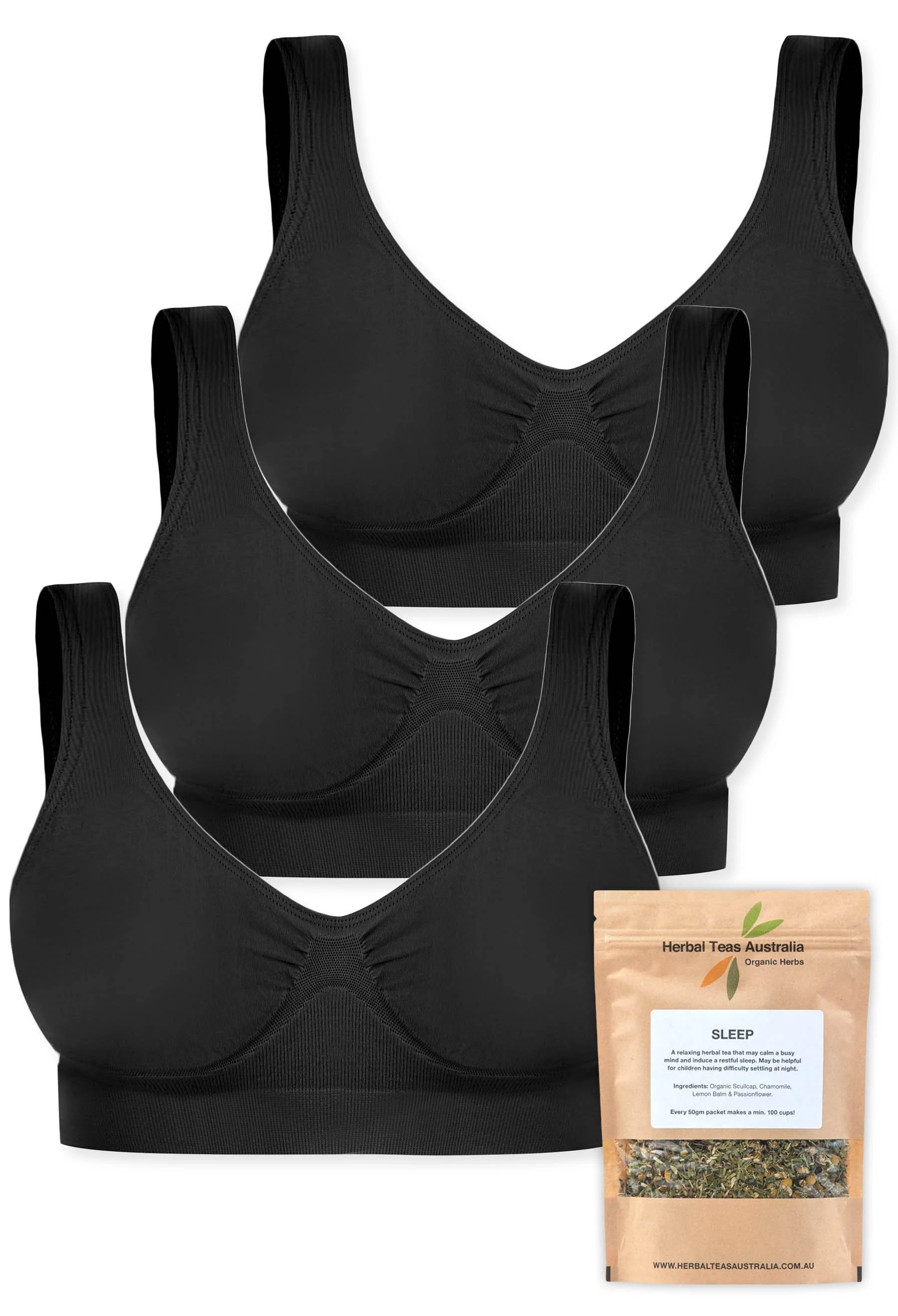 Bamboo Pull On Sleep Bra + Restful Slumber Tea Set - Image 15