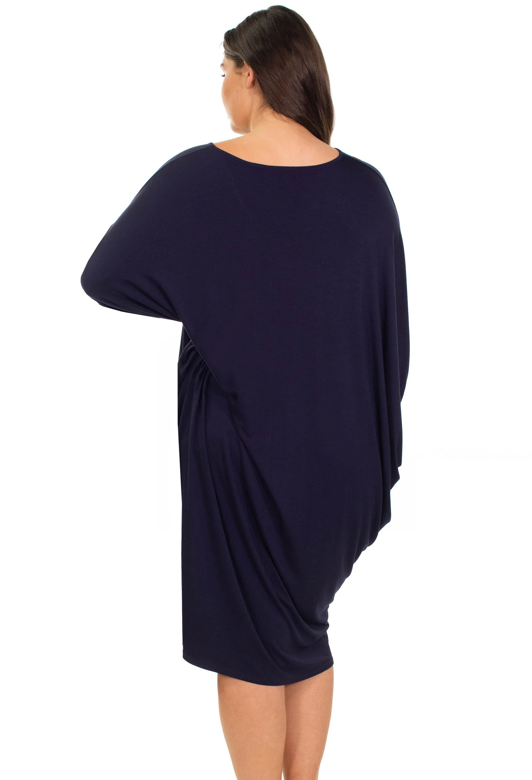 Bamboo V Neck Draped Dress - Image 10