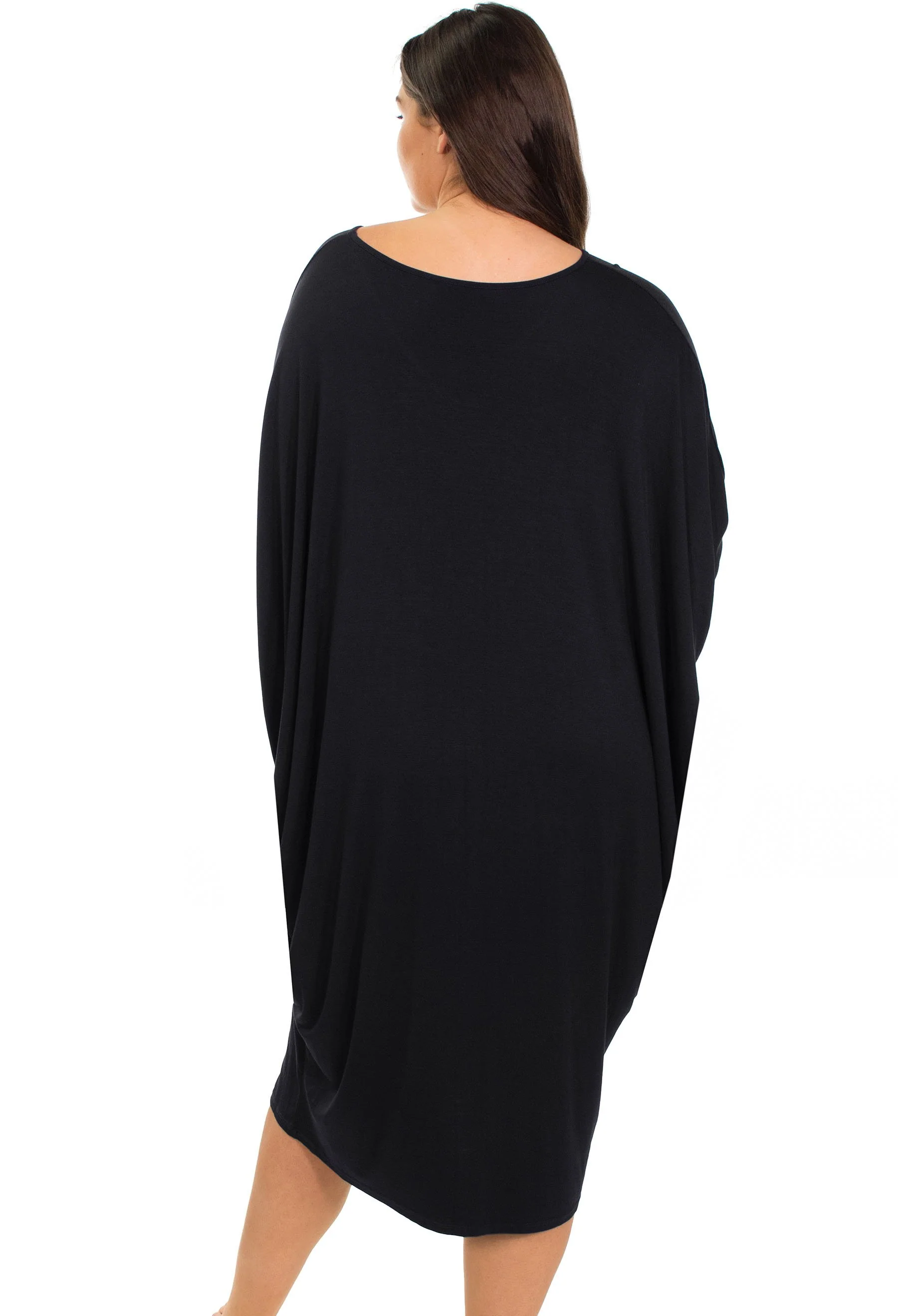 Bamboo V Neck Draped Dress - Image 7