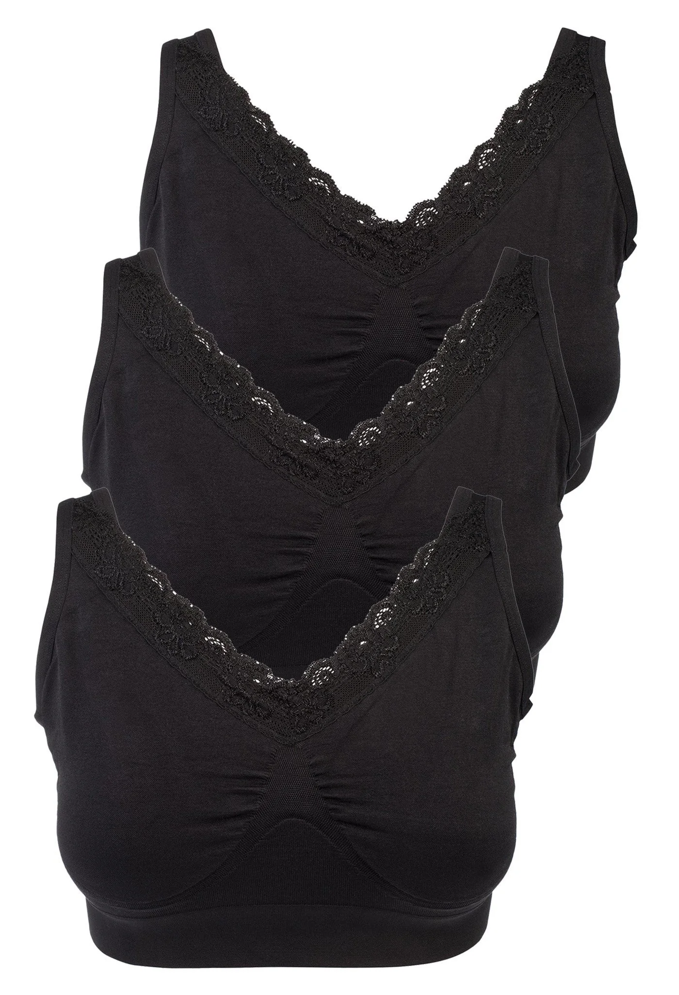 Lace Minimiser Wire Free Bra - Neutrals 3 Pack - Image 20