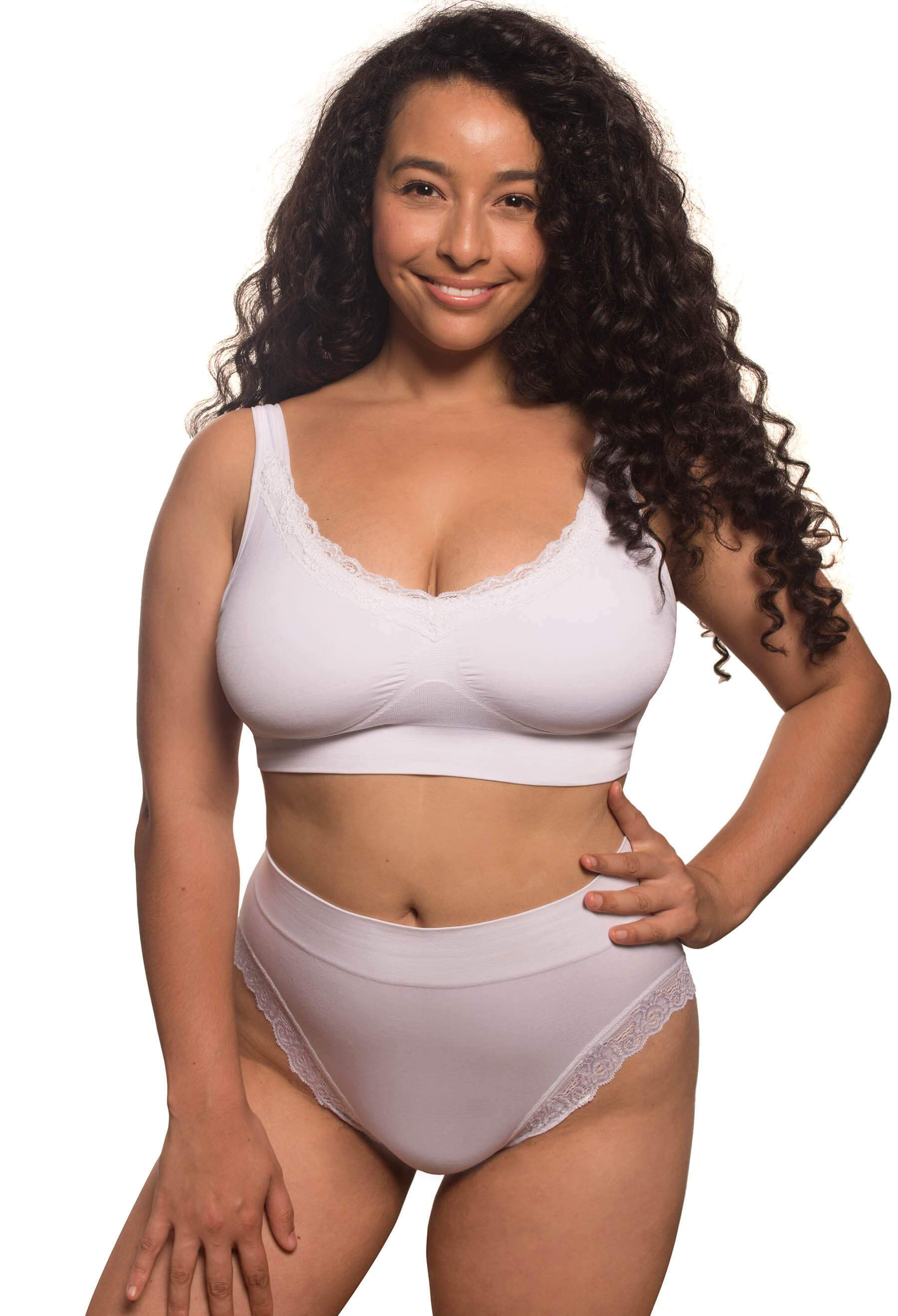 Lace Minimiser Wire Free Bra - Neutrals 3 Pack - Image 8