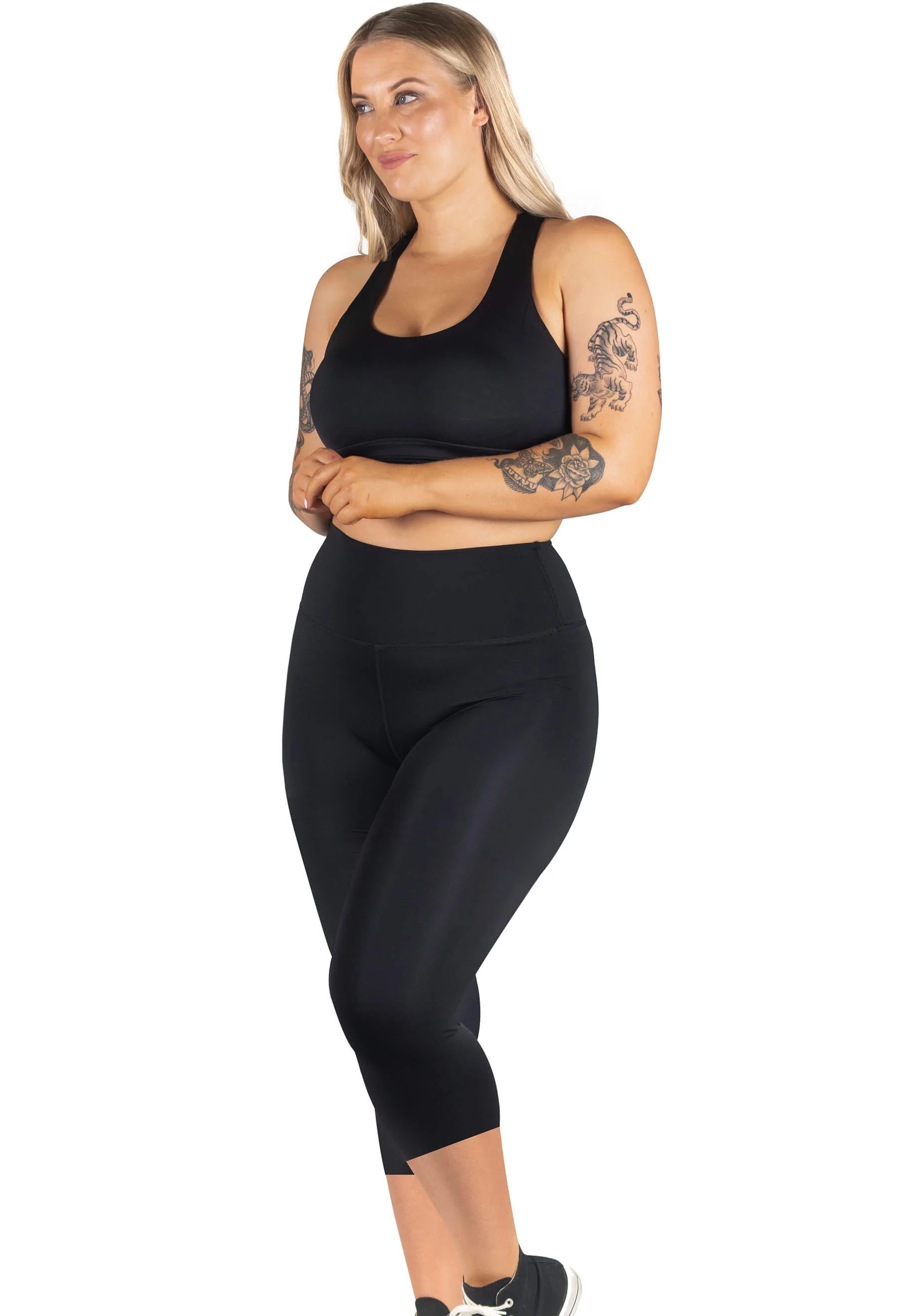 High Waisted 3/4 Capri Gym Leggings (Lint & Pet Hair Resistant) - Image 4