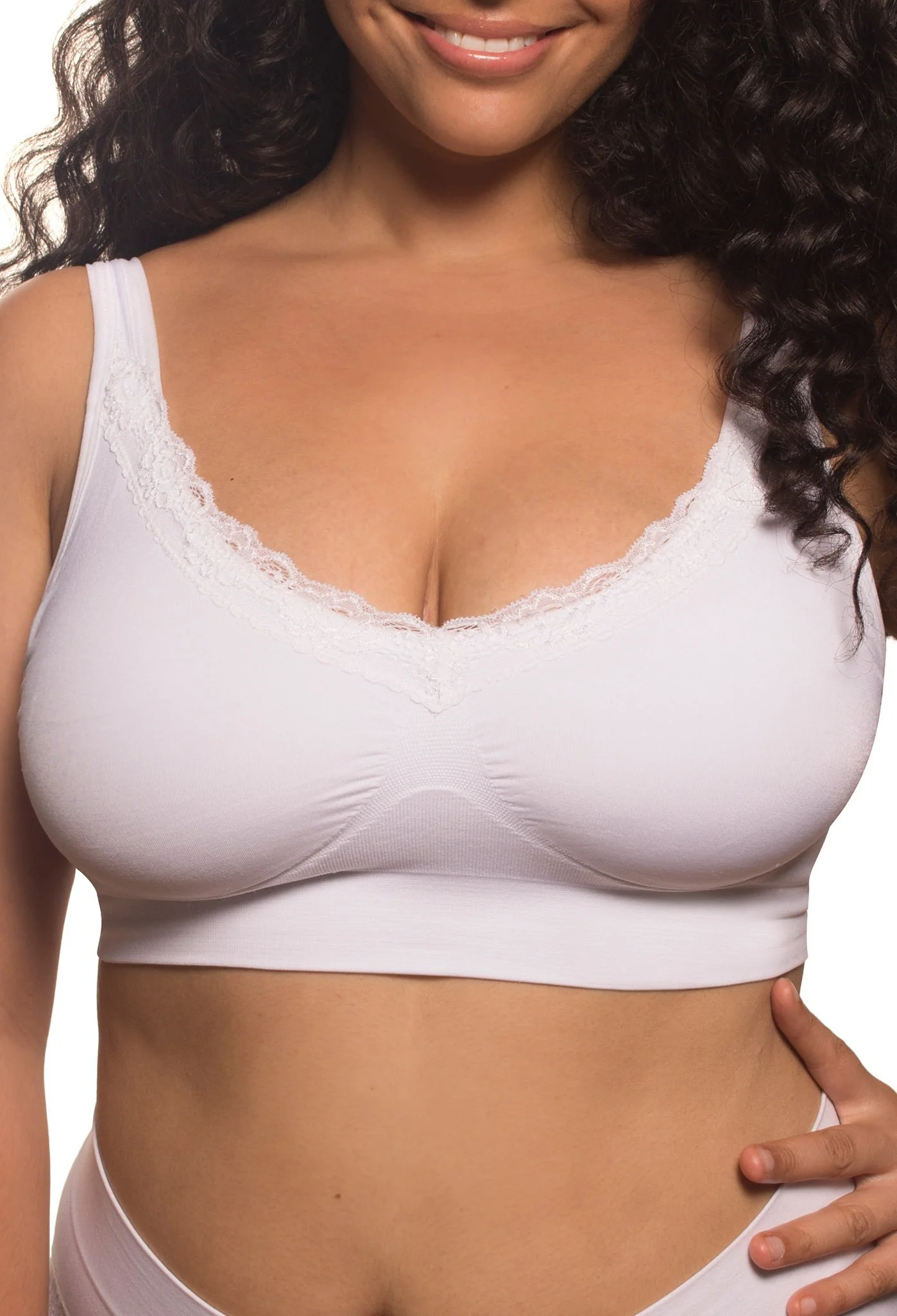 Lace Minimiser Wire Free Bra - Fancy 3 Pack - Image 6