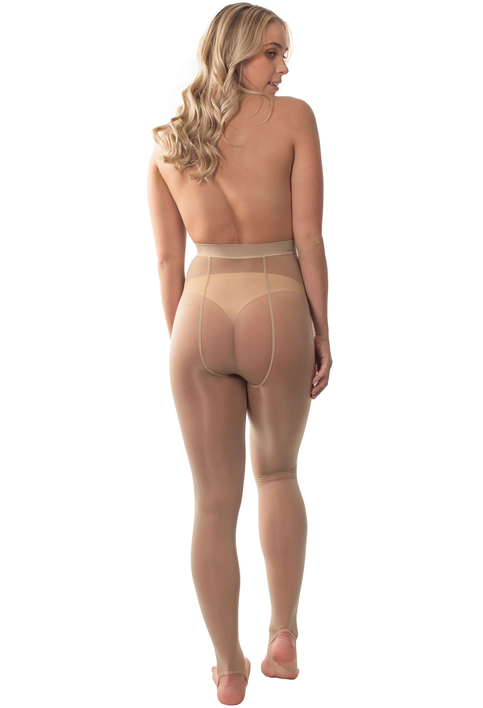 Ladder Resistant Shaping Stirrup Pantyhose Nude - Image 5