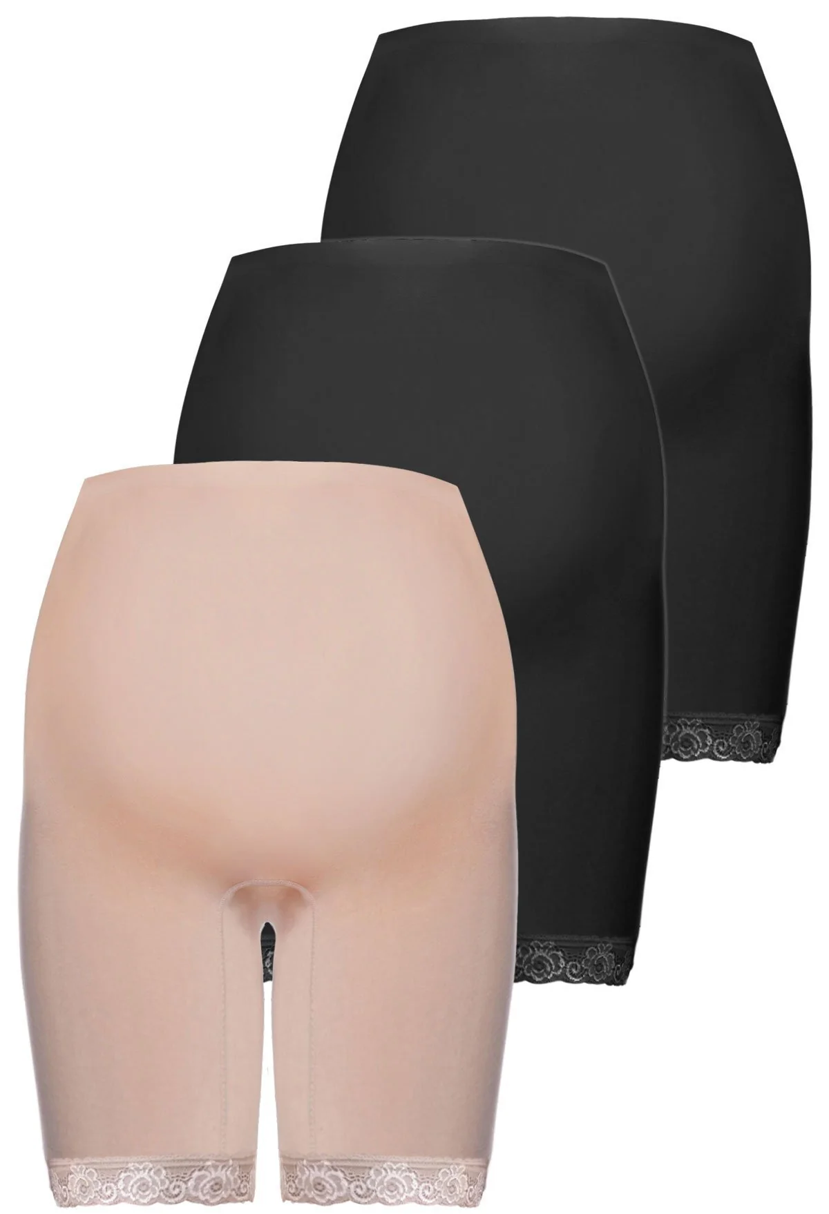 Maternity Anti Chafing High Rise Long Cotton Rich Shorts - 3 Pack - Image 13