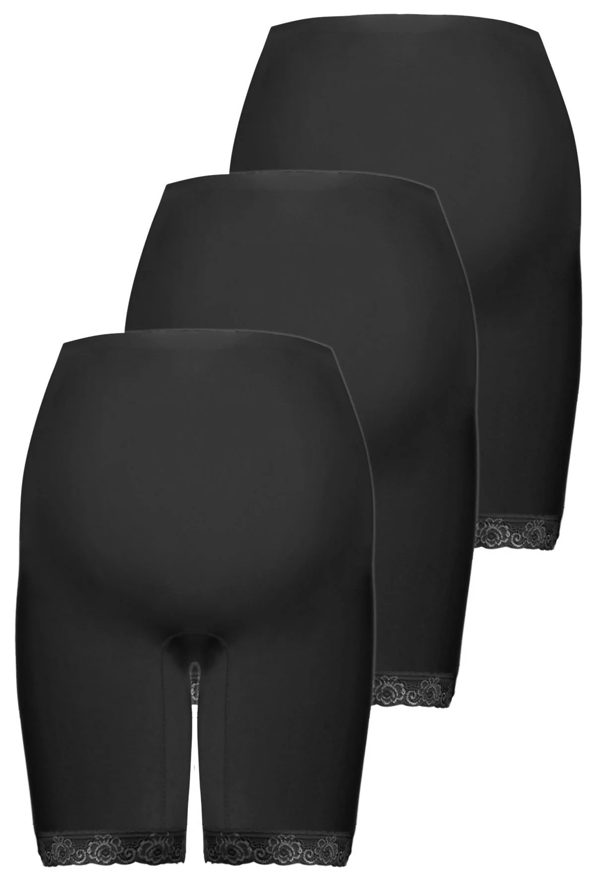 Maternity Anti Chafing High Rise Long Cotton Rich Shorts - 3 Pack - Image 16