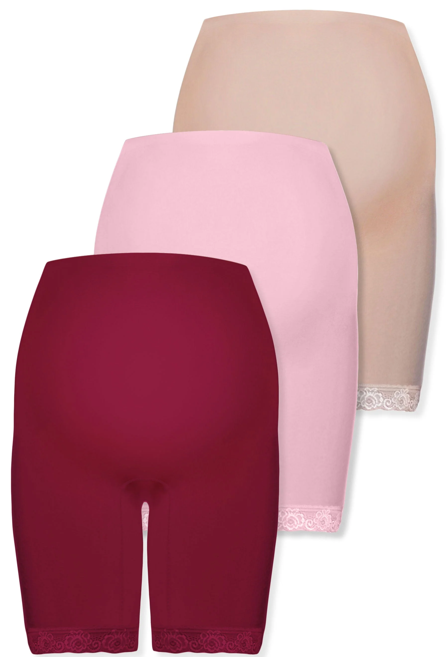 Maternity Anti Chafing High Rise Long Cotton Rich Shorts - 3 Pack - Image 18