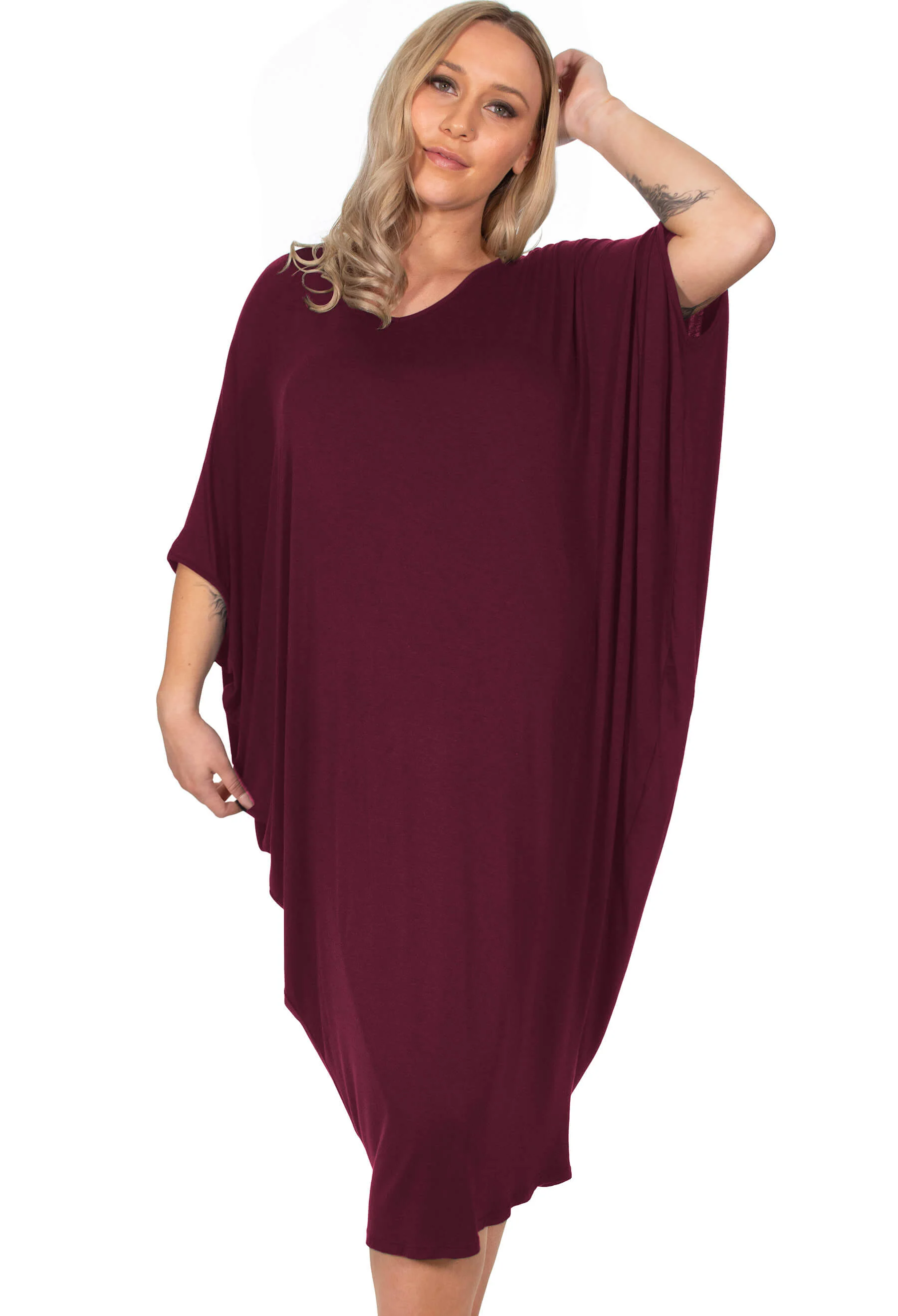 Maternity Bamboo V Neck Draped Dress - Image 9