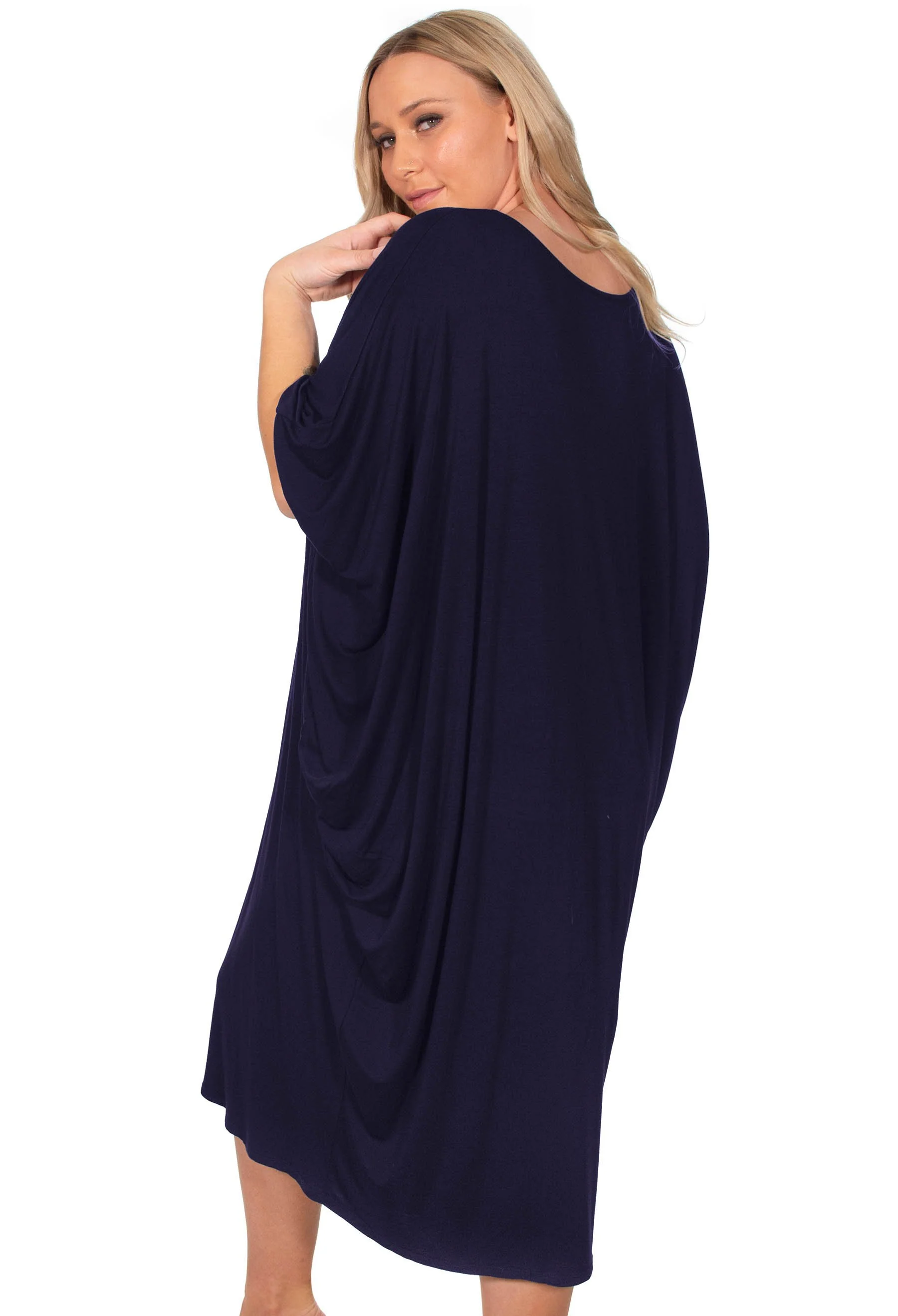 Maternity Bamboo V Neck Draped Dress - Image 13