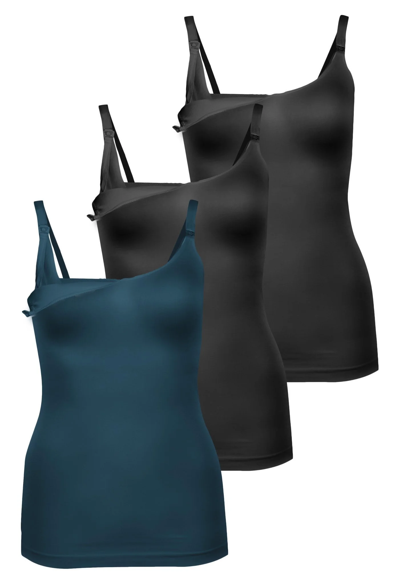 Bamboo Nursing Camisole with Built-In Bra - Fancy 3 Pack - Image 14