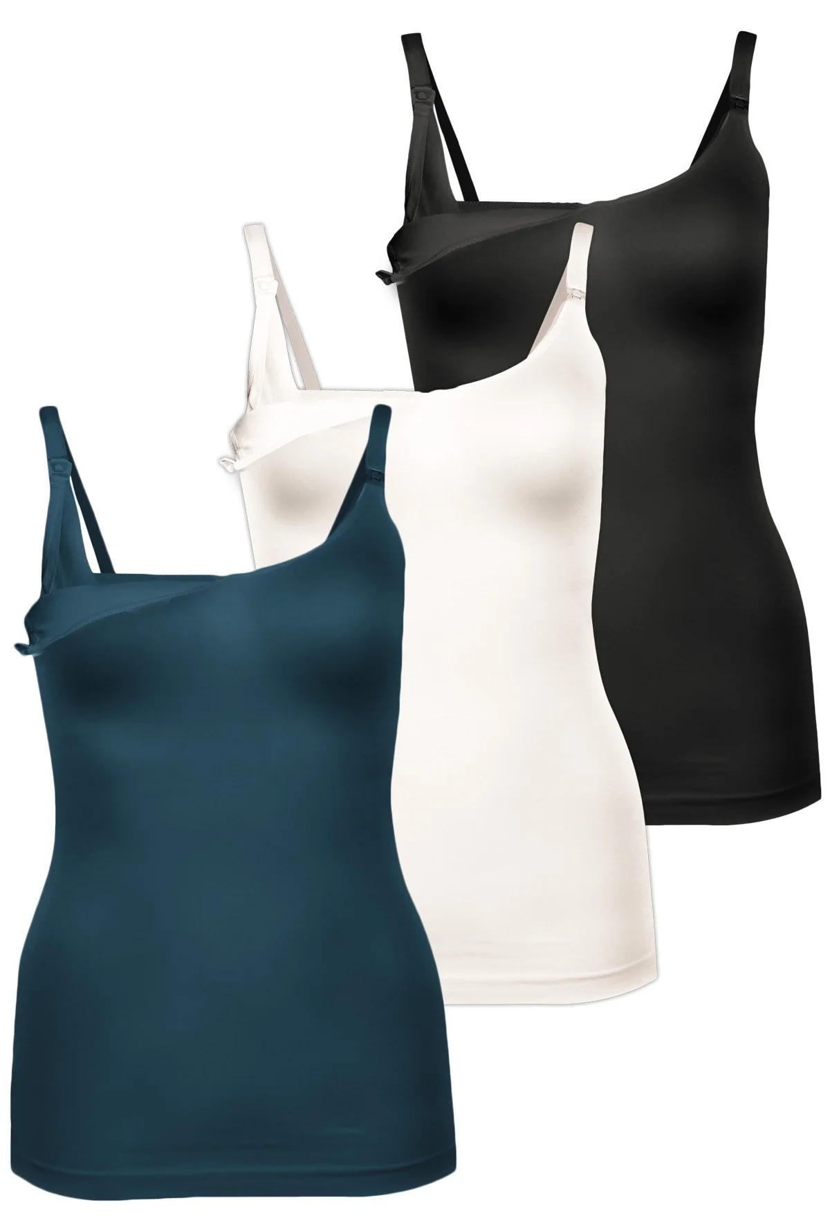 Bamboo Nursing Camisole with Built-In Bra - Fancy 3 Pack - Image 16