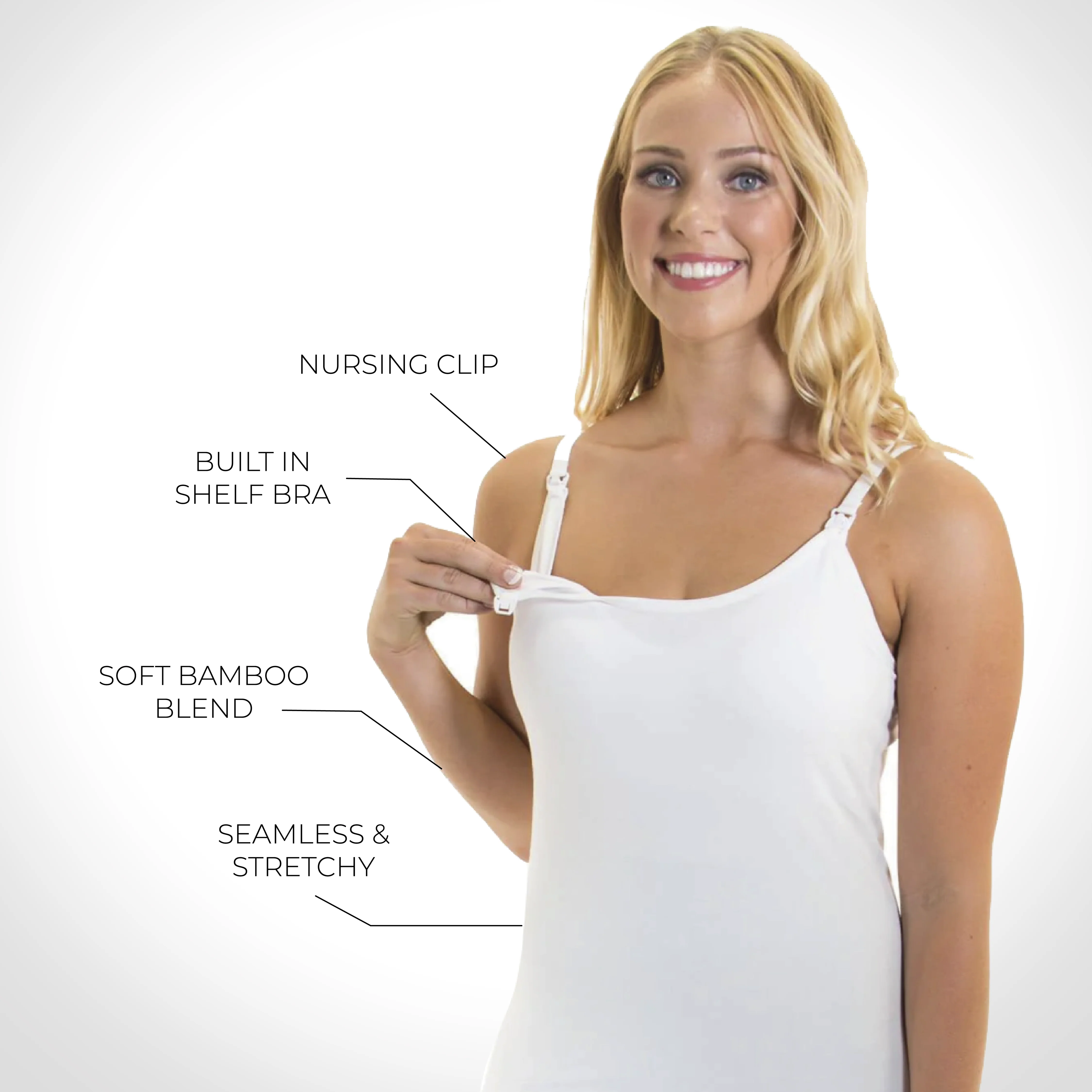 Bamboo Nursing Camisole with Built-In Bra - Fancy 3 Pack - Image 3