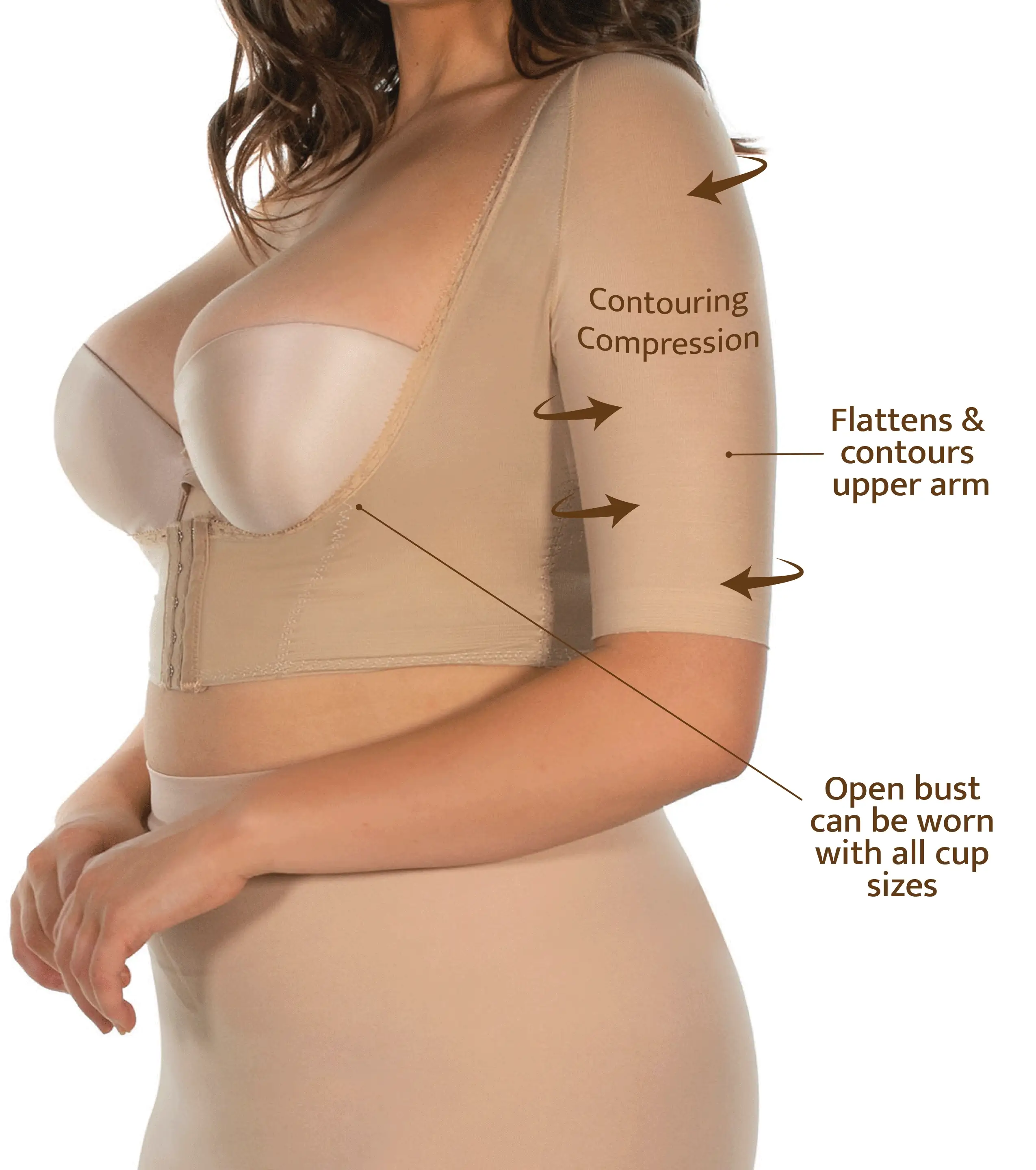 Open Bust Upper Arm and Back Shaper - Image 3
