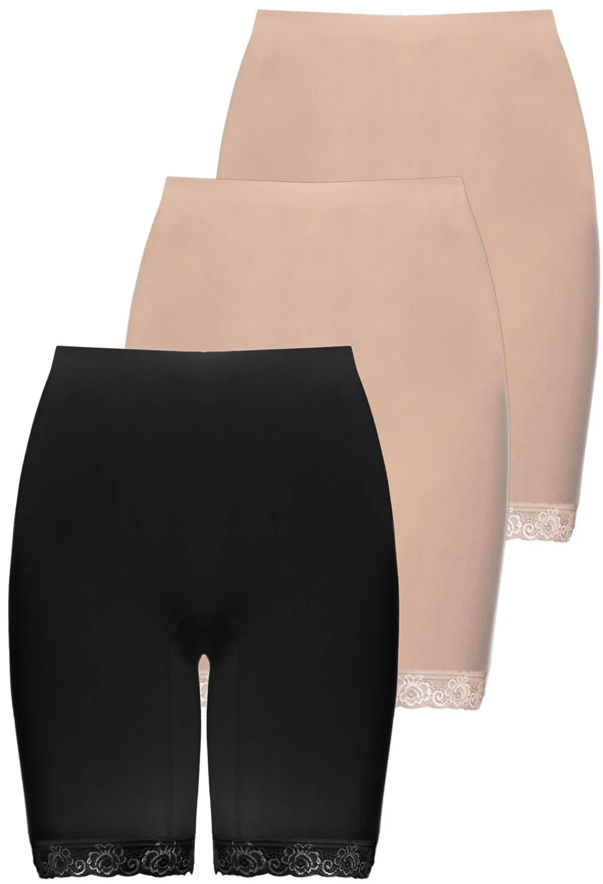 Anti Chafing High Rise Long Cotton Rich Shorts - 3 Pack - Image 18