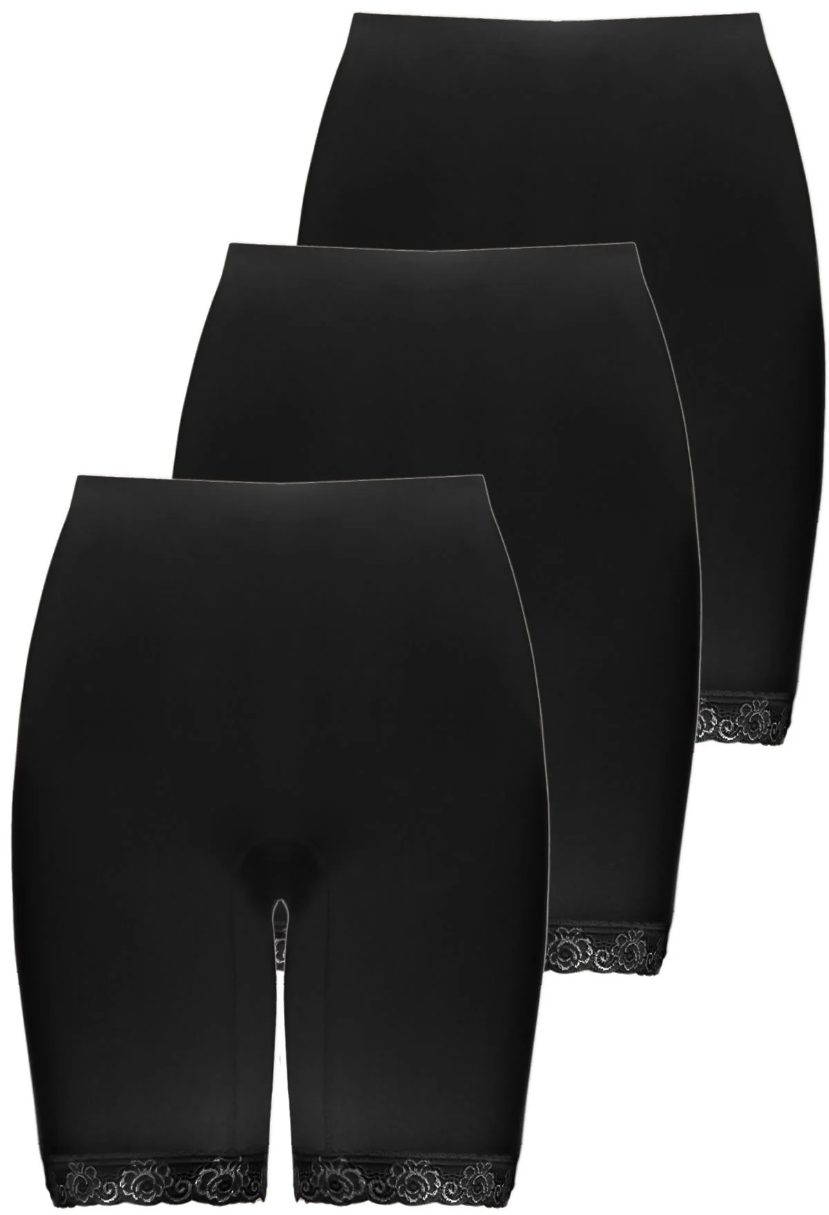 Anti Chafing High Rise Long Cotton Rich Shorts - 3 Pack - Image 20