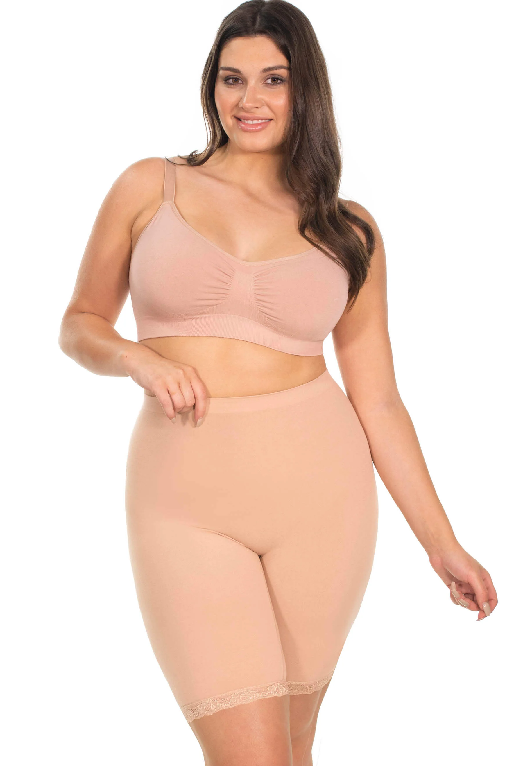 Anti Chafing High Rise Long Cotton Rich Shorts - 3 Pack - Image 8