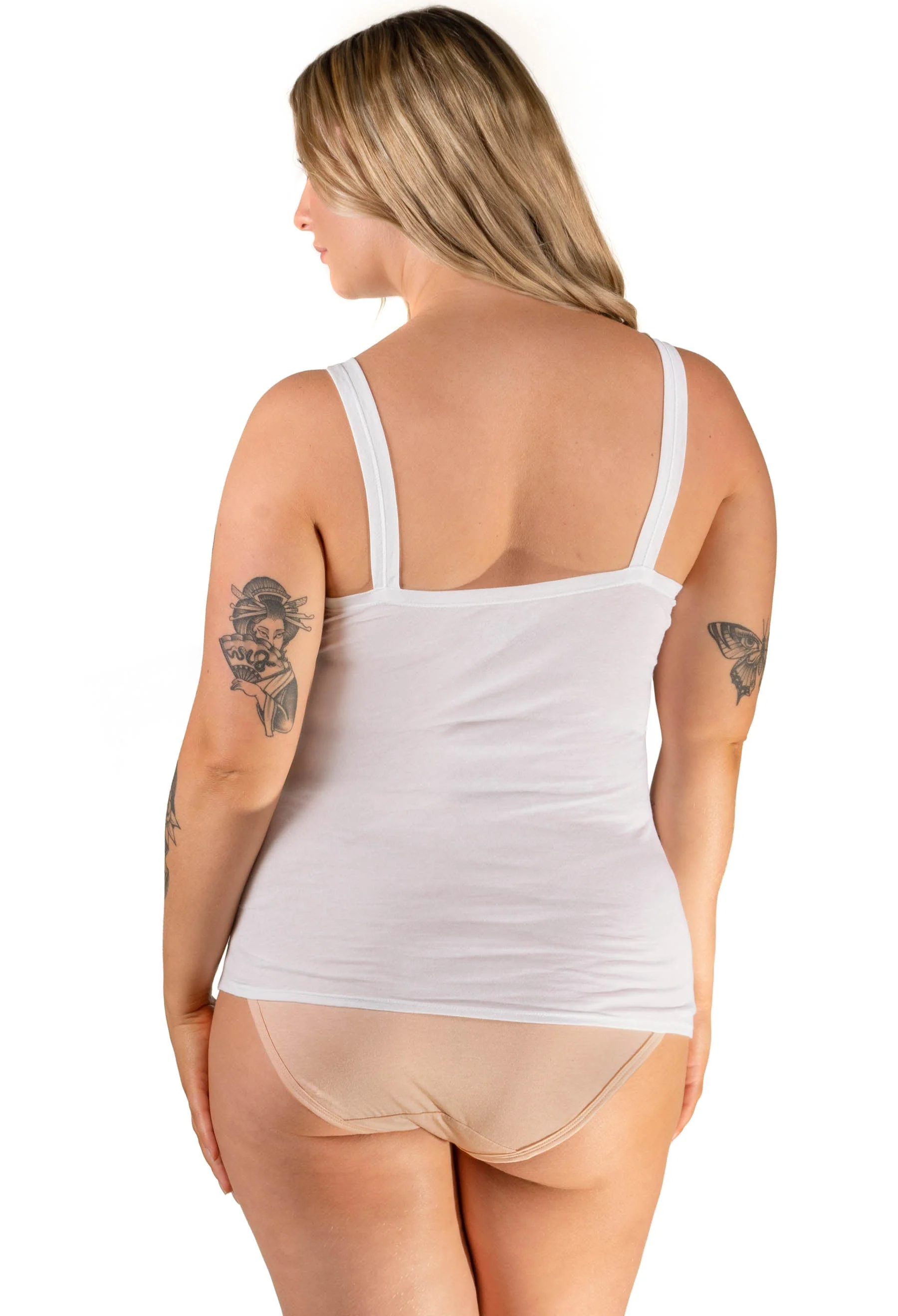 White Superfine﻿ 100% Cotton Camisole - 4 Pack - Image 3
