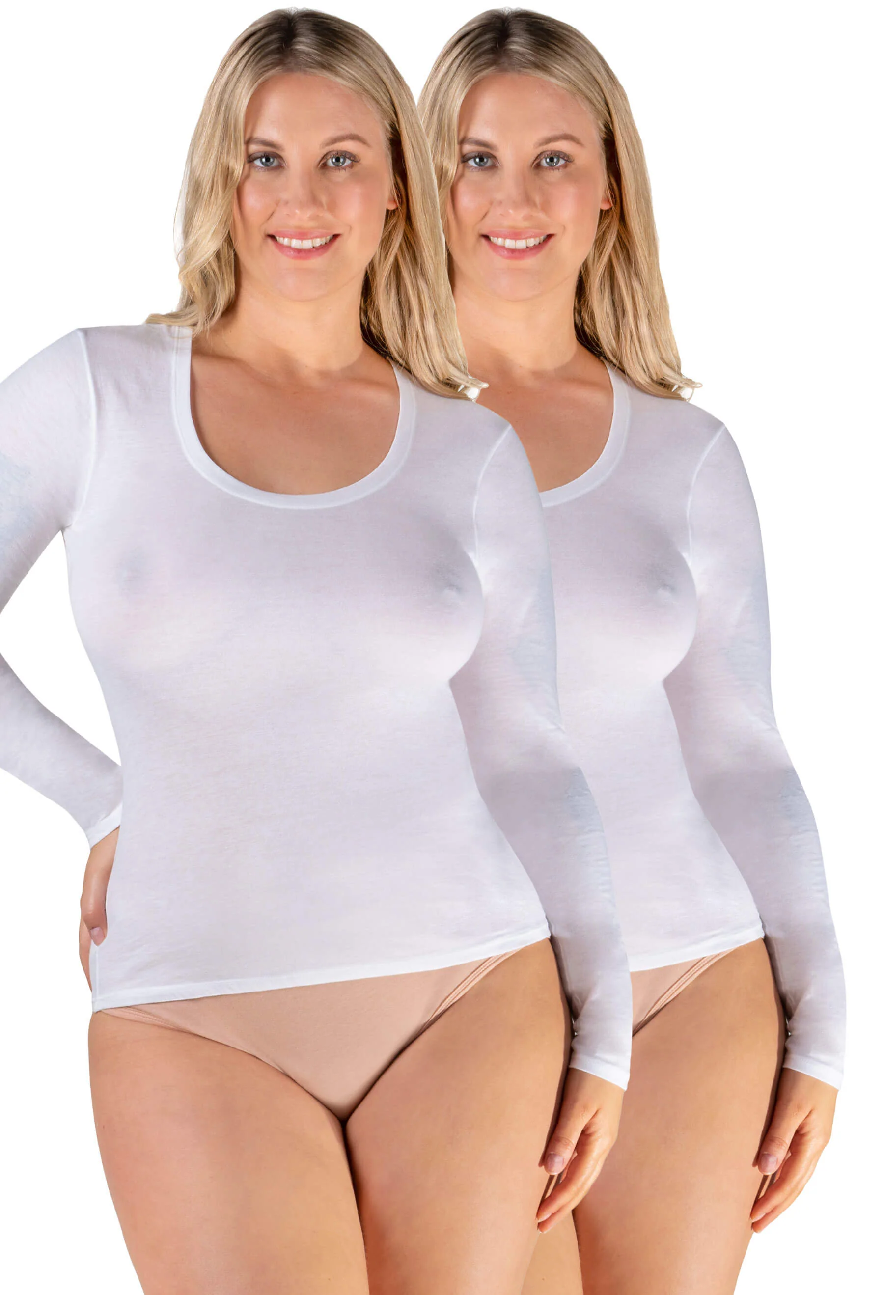 Superfine﻿ 100% Cotton Long Sleeve Top - 2 Pack - Image 11